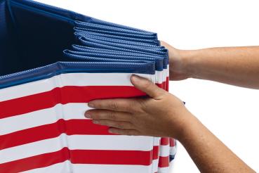 Preview: Hundepool weiß/rot Streifen